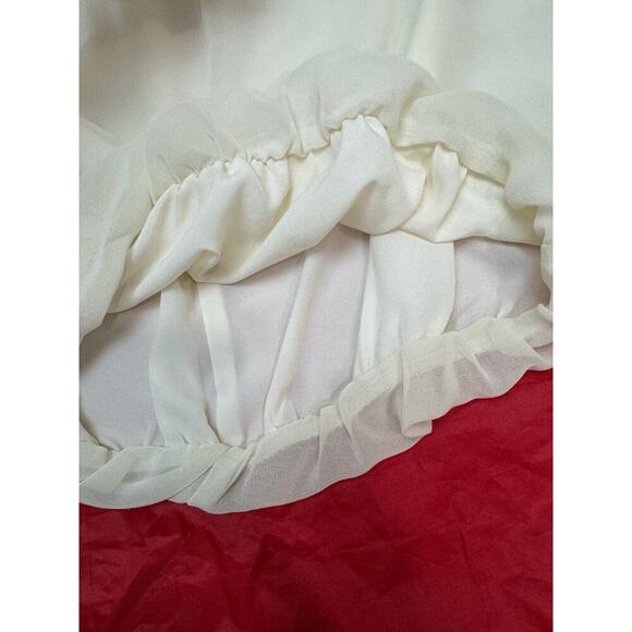 Vintage Y2K Bubble Hem Top Forever 21 Sleeveless Keyhole Back Ivory Size Small - Picture 9 of 10